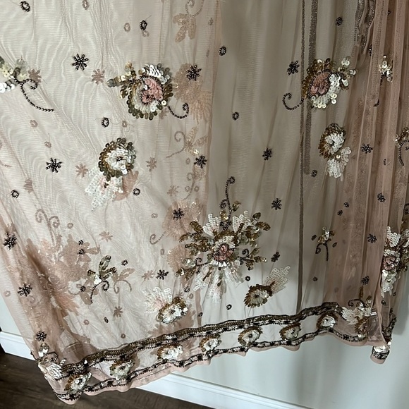 River Island Pink Mesh Sequin Embellished Longline Kimono Dress Cover Up NWT - Picture 14 of 16